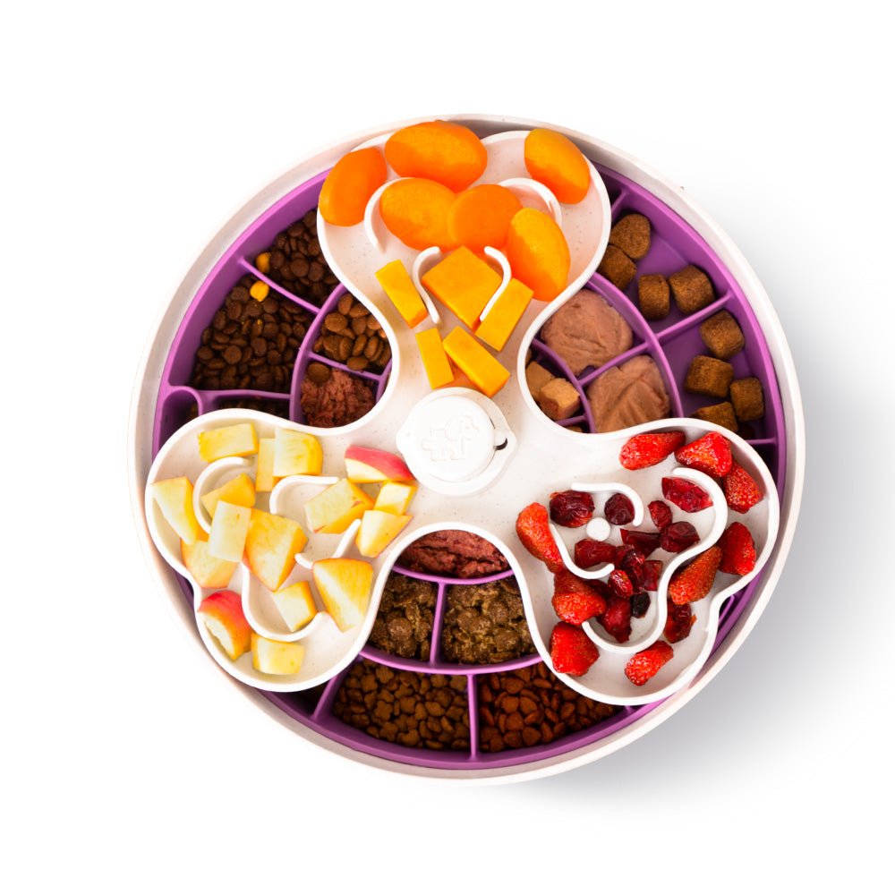 Puzzle Feeder™ Swirl - Slower than a Slow Feeder - For Dogs (Purple) From PuzzleFeeder - Slower than a slow feeder