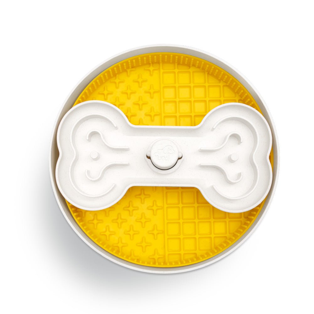 Puzzle Licker Maze - Triple Textures, Triple Fun (Yellow) From PuzzleFeeder - Slower than a slow feeder