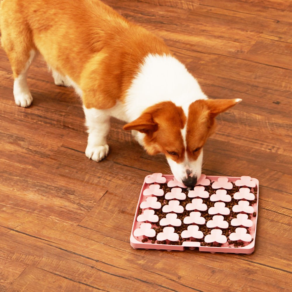 Dog Puzzle Mat - Slow Feeding Mat(Pink) From PuzzleFeeder - Slower than a slow feeder