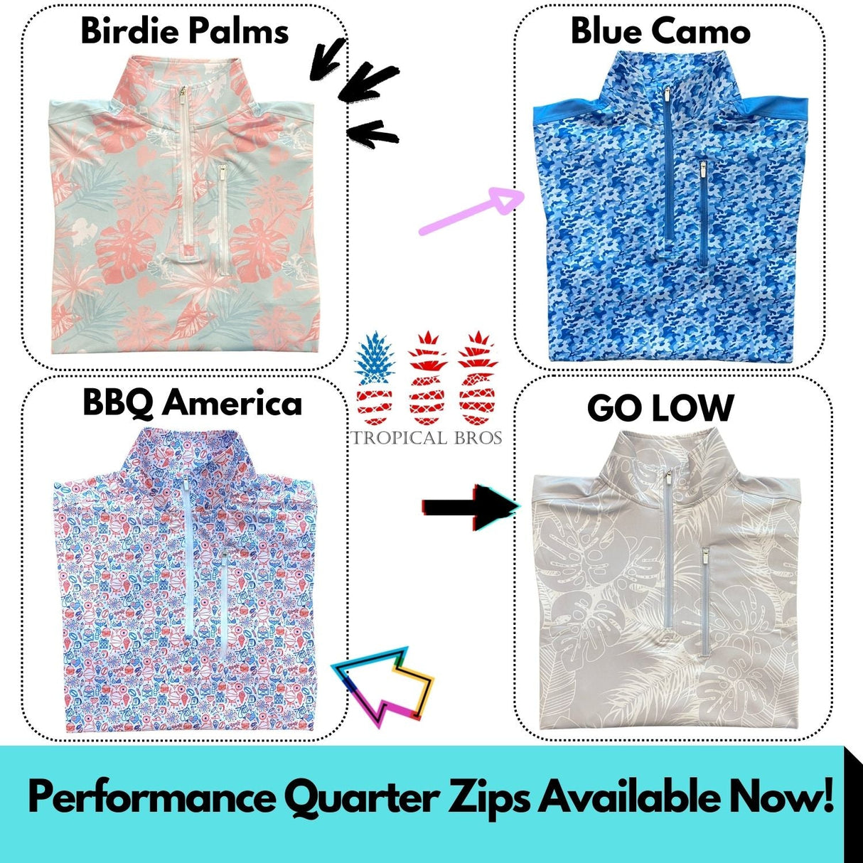 Blue Camo Quarter Zip from Tropical Bros