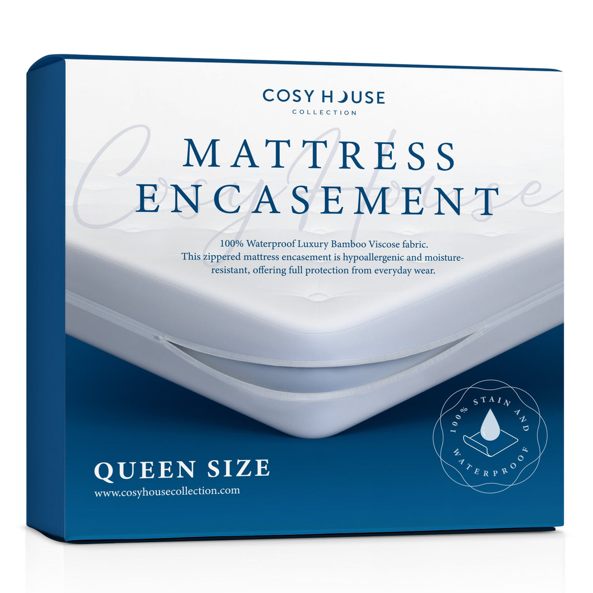 Luxury Zippered Mattress Encasement from Cosy House Collection