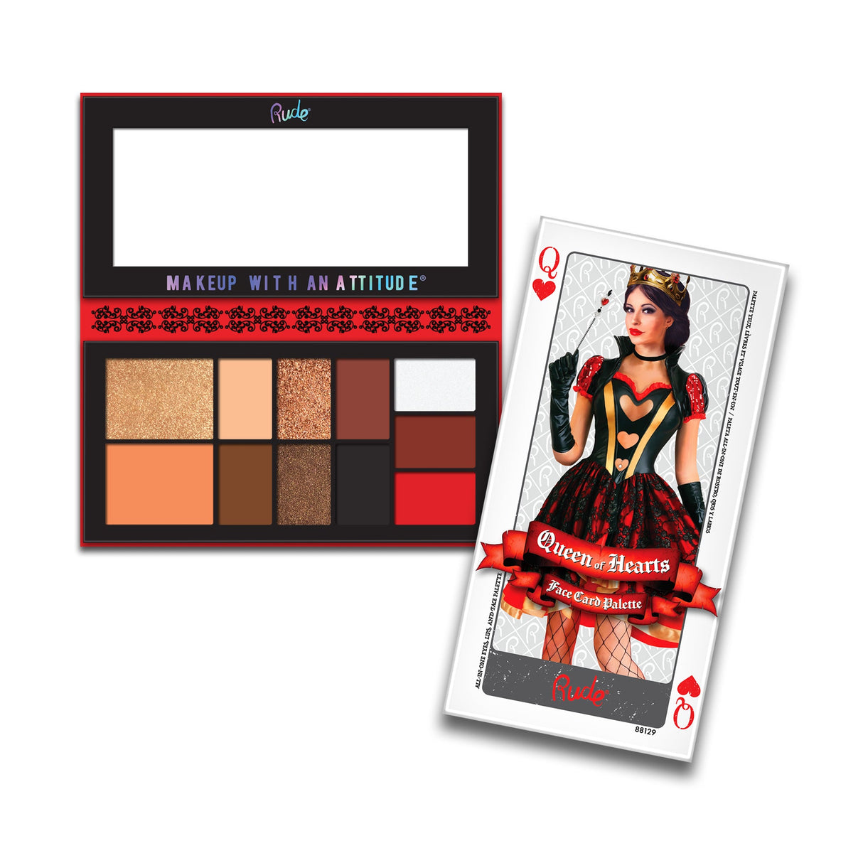 Face Card Palette - Queen of Hearts from Rude Cosmetics