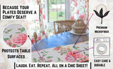 DaDa Bedding Romantic Roses Pink White Lovely Floral Quilted Dining Table Runner (879) from DaDalogy Bedding Collection