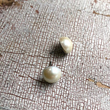 Antique Pearl Small Retro Button Stud Earrings from Leetie Lovendale