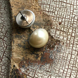 Antique Pearl Small Retro Button Stud Earrings from Leetie Lovendale