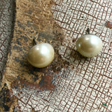 Antique Pearl Small Retro Button Stud Earrings from Leetie Lovendale