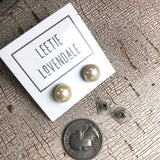 Antique Pearl Small Retro Button Stud Earrings from Leetie Lovendale