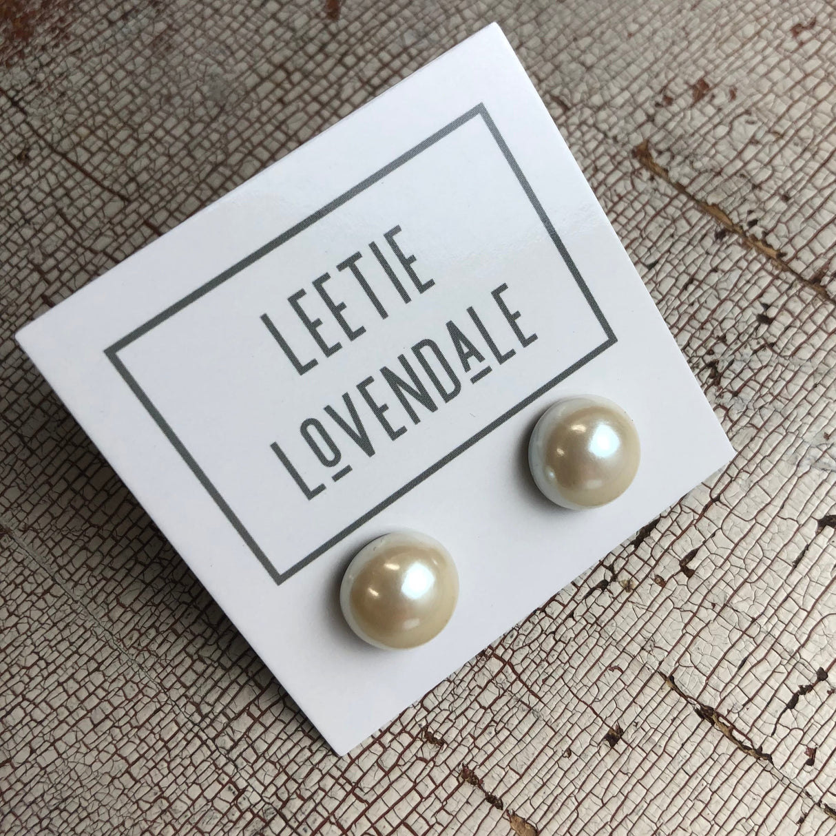 Antique Pearl Small Retro Button Stud Earrings from Leetie Lovendale