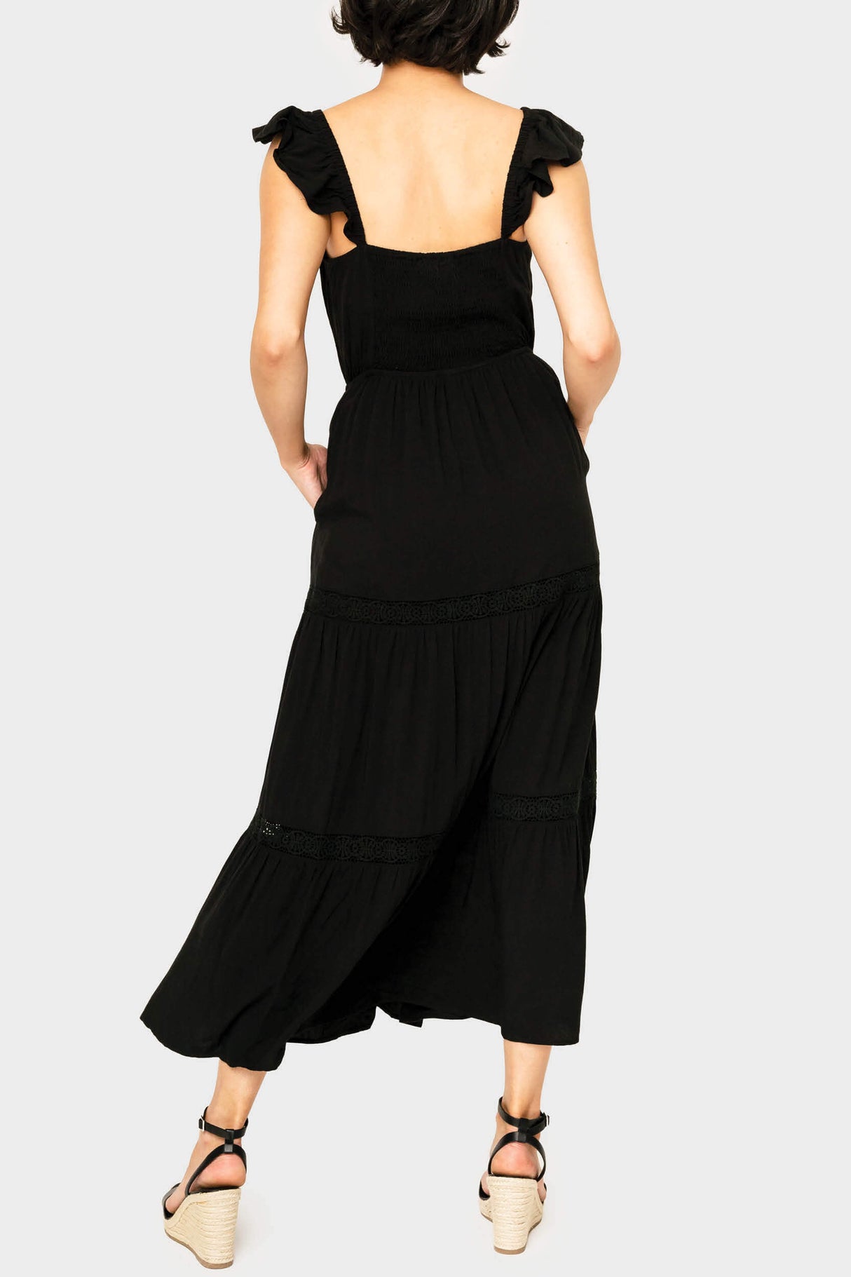 Strappy Crochet Inset Maxi Dress from Gibsonlook