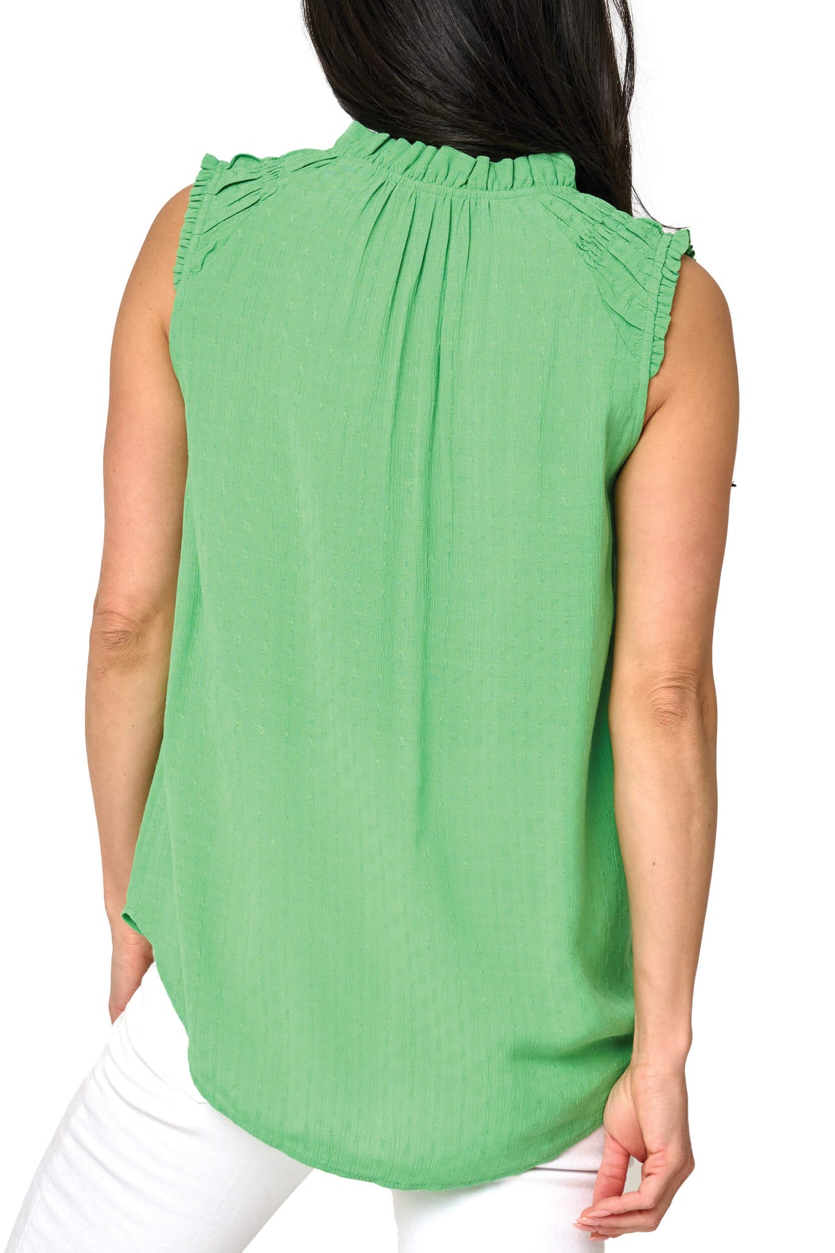 Sleeveless Smocked Yoke Blouse from Gibsonlook