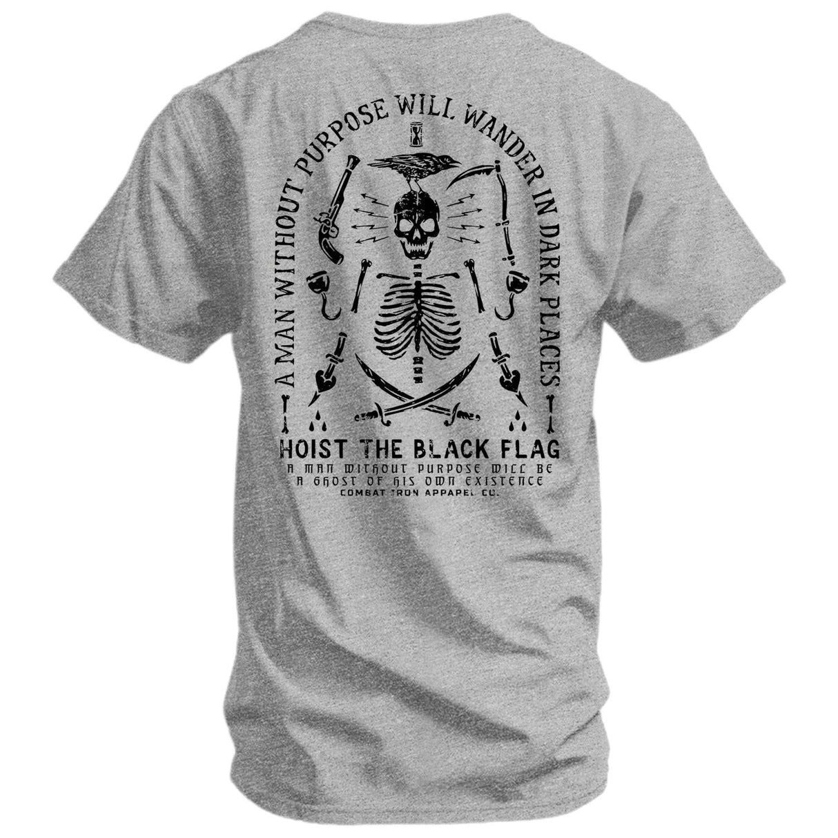 Hoist the Black Flag Skull & Bones Men's T-Shirt From Combat Iron Apparel