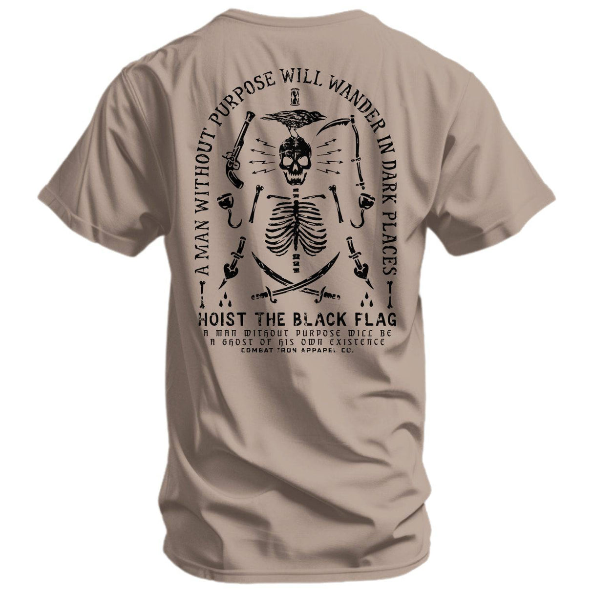 Hoist the Black Flag Skull & Bones Men's T-Shirt From Combat Iron Apparel