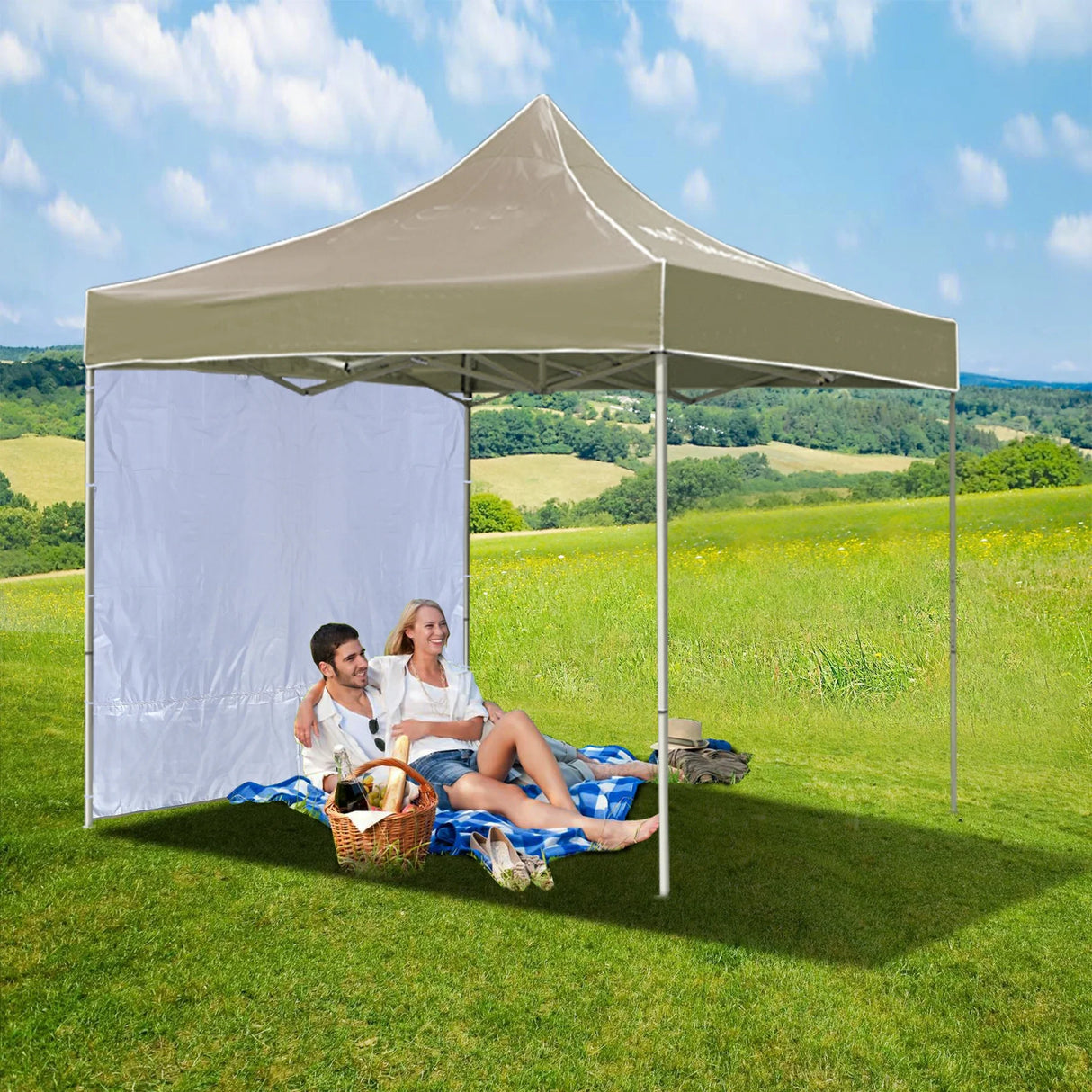 Instant Canopy 10x6.2ft Sidewall for 10x10ft Pop Up Canopy From Redcamp