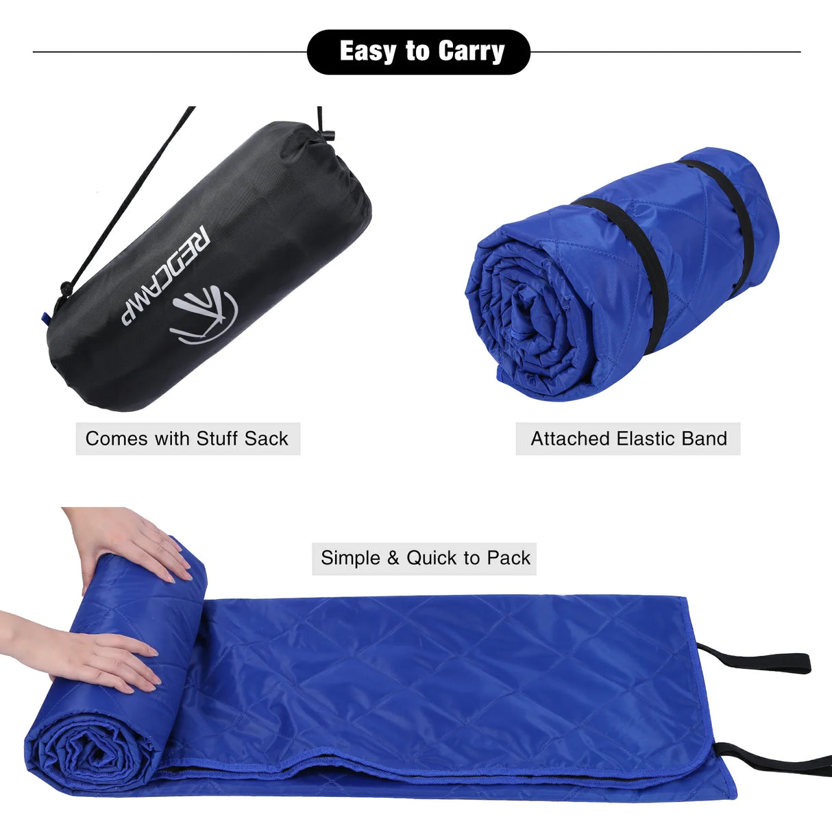 Outdoor Waterproof Blanket with Warm Fleece From Redcamp
