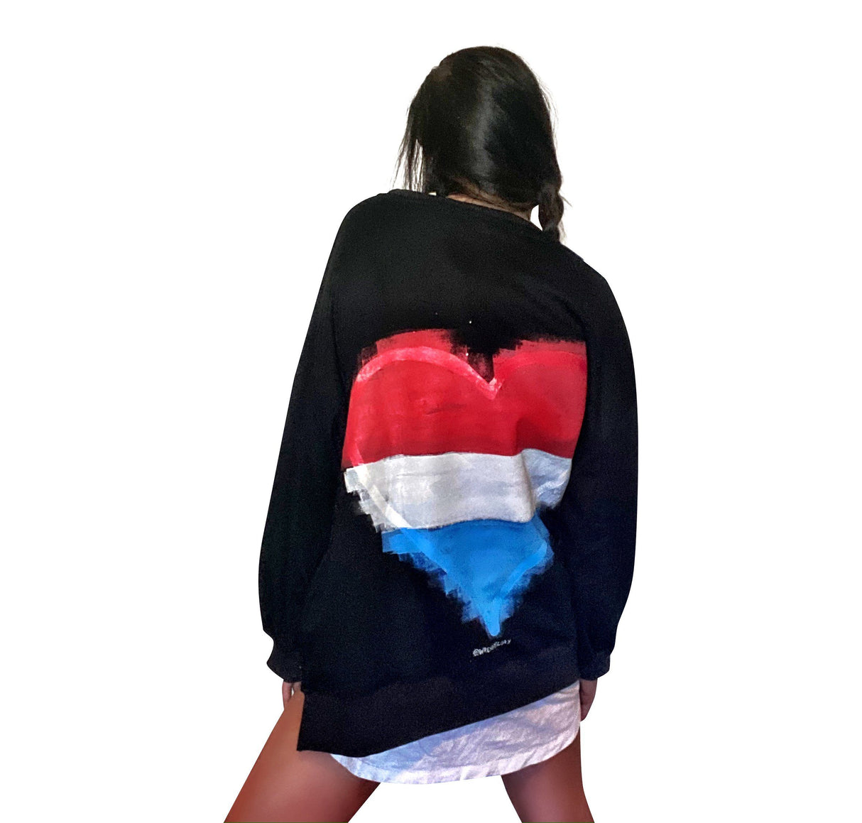 'RED, WHITE & BLUE LOVE' PAINTED SWEATSHIRT from Wren + Glory