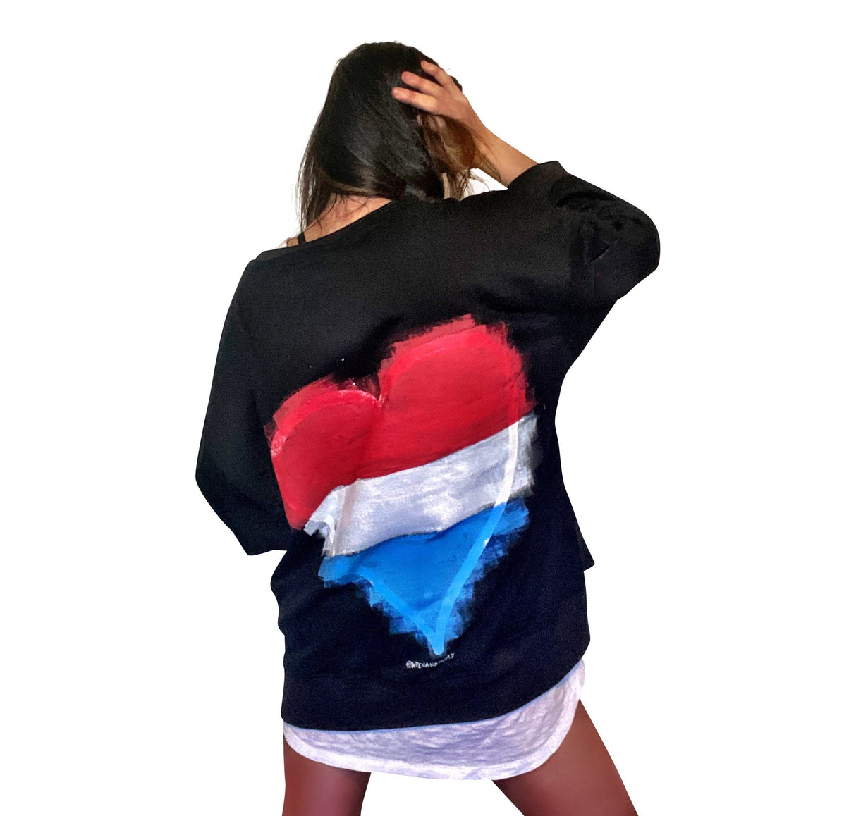 'RED, WHITE & BLUE LOVE' PAINTED SWEATSHIRT from Wren + Glory