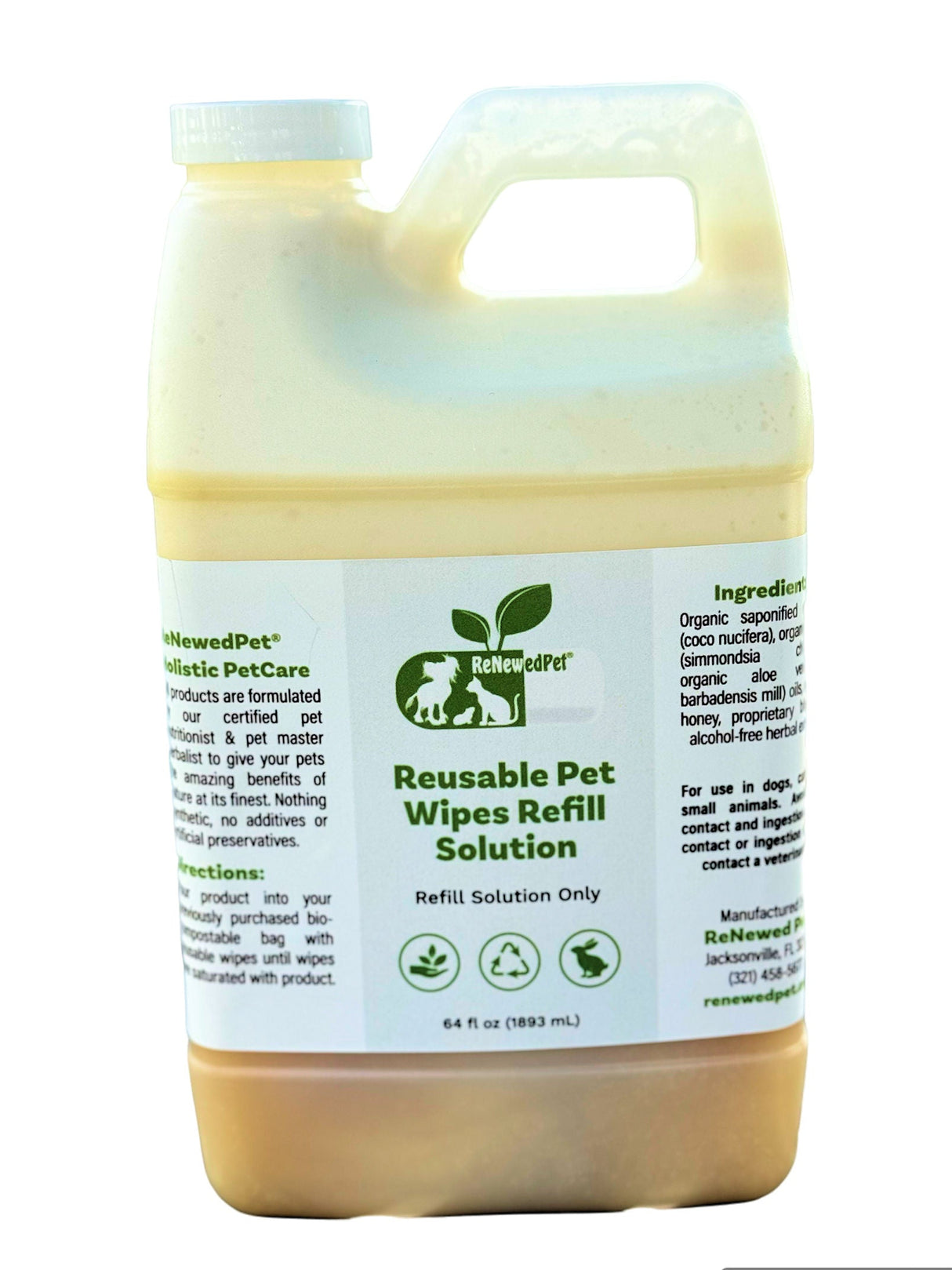 4-ALL PETS REUSABLE PET WIPES*Solution ONLY* from ReNewedPet