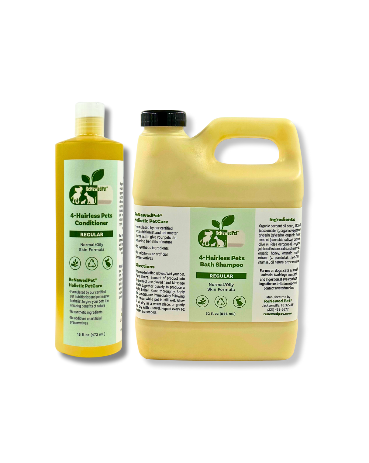 4-HAIRLESS PETS PETS REGULAR SHAMPOO & CONDITIONER from ReNewedPet
