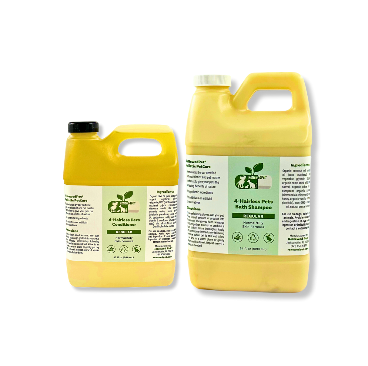 4-HAIRLESS PETS PETS REGULAR SHAMPOO & CONDITIONER from ReNewedPet