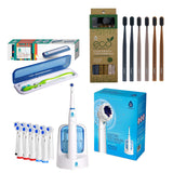 Family Dental Care Bundle: Pursonic RET200 Oscillating Electric Rechargeable Toothbrush, Eco-Friendly Cedarwood Toothbrushes (6 Pack), Portable UV Toothbrush Sanitizer from Pursonic