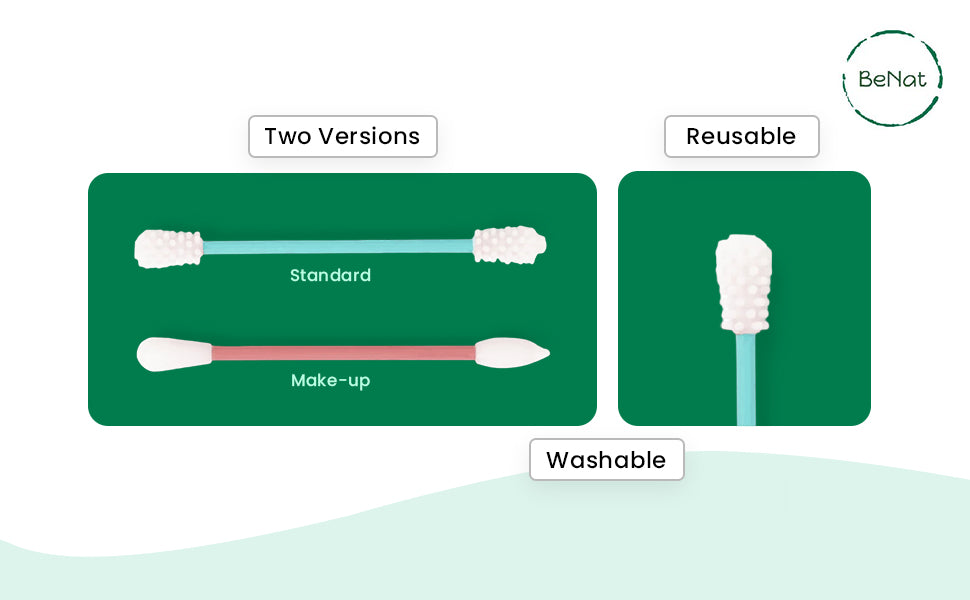 Reusable Silicone Cotton Swab -2 Pack from BeNat
