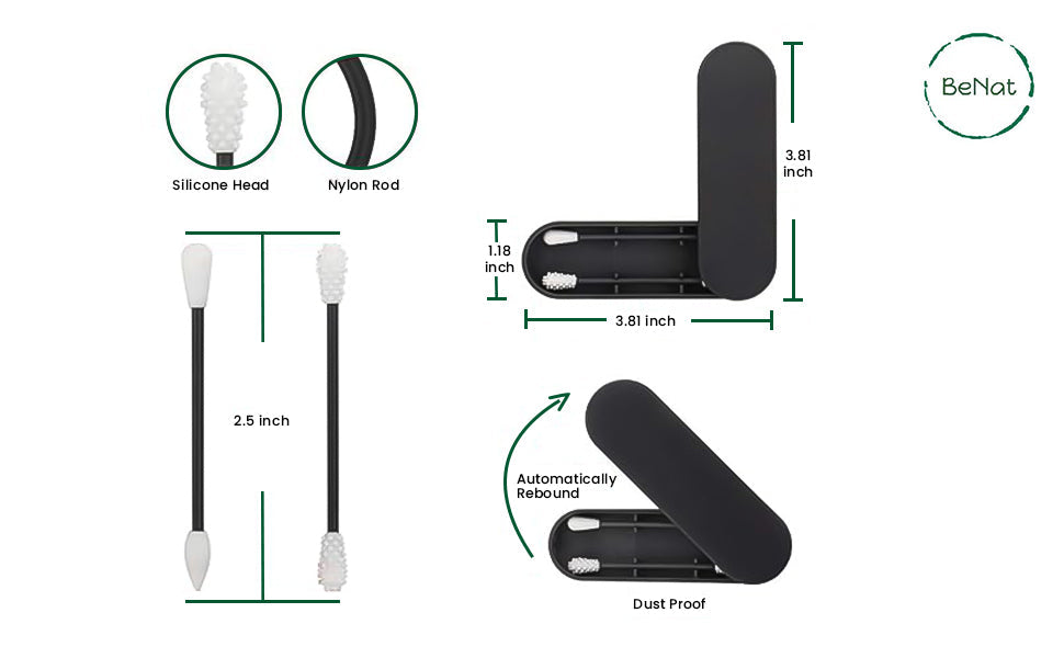 Reusable Silicone Cotton Swab -2 Pack from BeNat