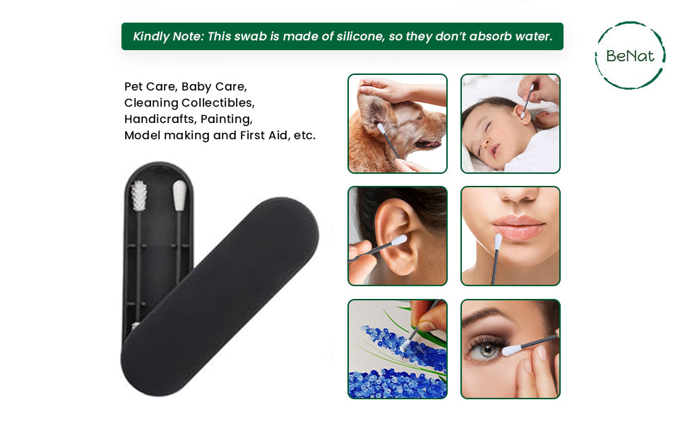 Reusable Silicone Cotton Swab -2 Pack from BeNat