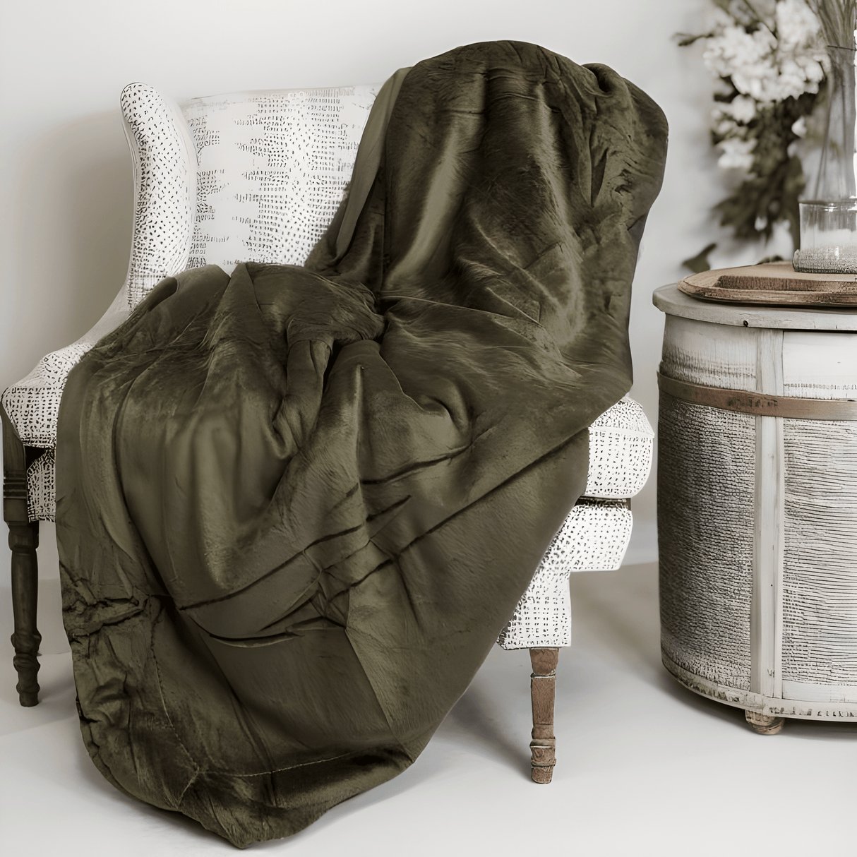 Tache Super Soft Evergreen Micro Fleece Green Sherpa Throw Blanket from Tache Home Fashion