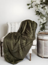 Tache Super Soft Evergreen Micro Fleece Green Sherpa Throw Blanket from Tache Home Fashion