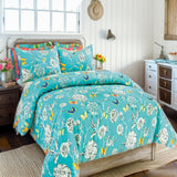Tache Butterfly Wonderland Cotton Aqua Floral Duvet Cover (2142) from Tache Home Fashion