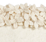 Hand Felted Wool Floral Border Table Runner in Cream, 16x90" from Arcadia Home