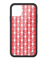 Red Gingham Hearts iPhone Case from Wildflower Cases