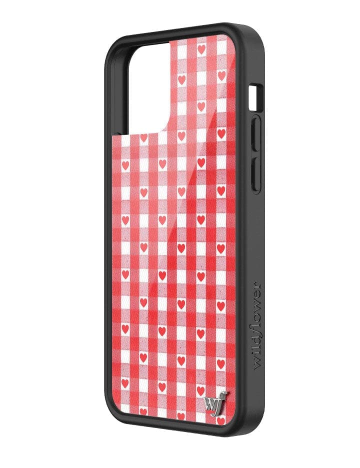 Red Gingham Hearts iPhone Case from Wildflower Cases