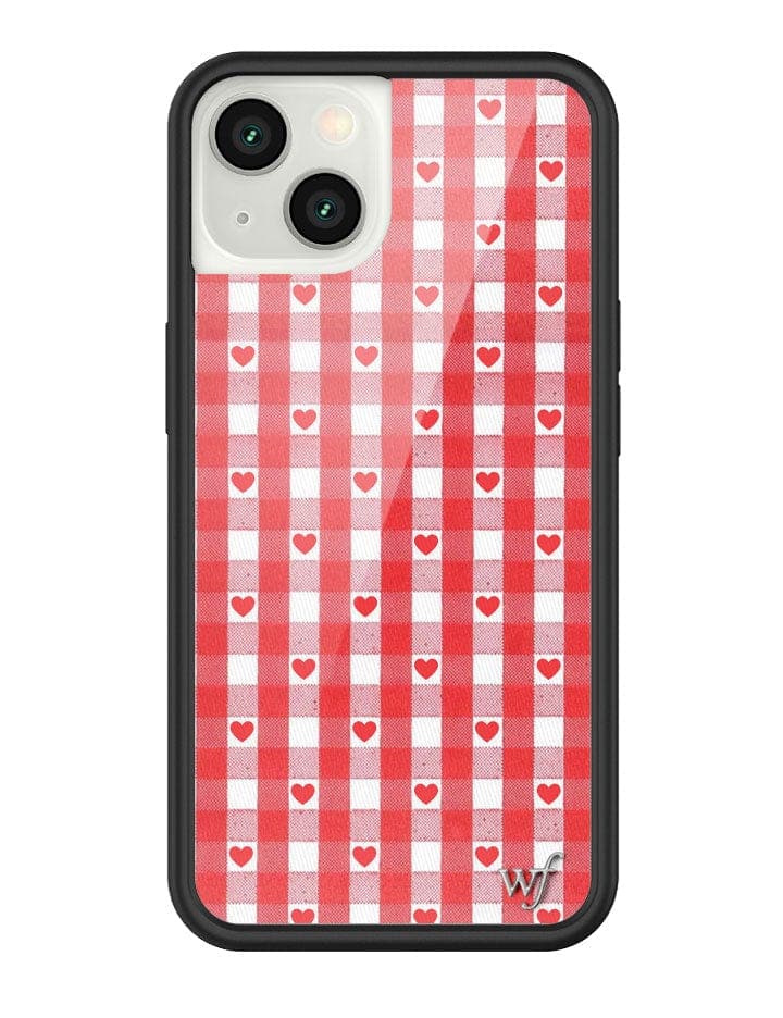 Red Gingham Hearts iPhone Case from Wildflower Cases