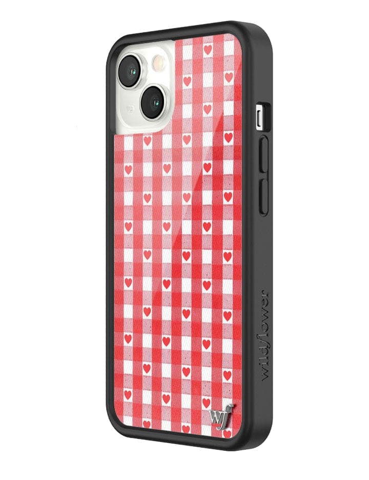 Red Gingham Hearts iPhone Case from Wildflower Cases