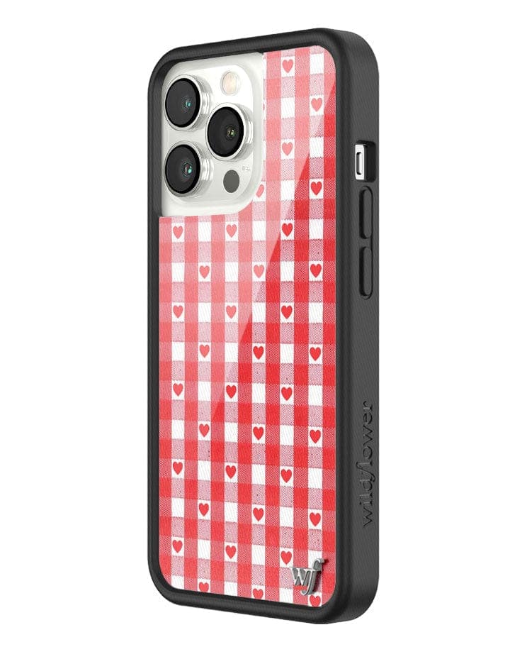 Red Gingham Hearts iPhone Case from Wildflower Cases