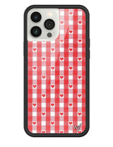 Red Gingham Hearts iPhone Case from Wildflower Cases