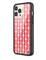 Red Gingham Hearts iPhone Case from Wildflower Cases