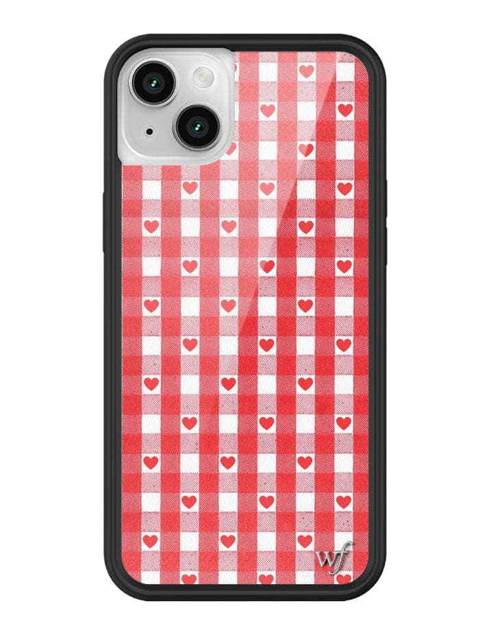 Red Gingham Hearts iPhone Case from Wildflower Cases