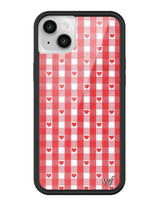 Red Gingham Hearts iPhone Case from Wildflower Cases