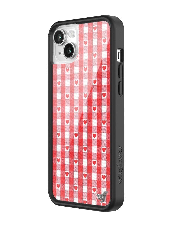 Red Gingham Hearts iPhone Case from Wildflower Cases