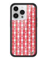Red Gingham Hearts iPhone Case from Wildflower Cases