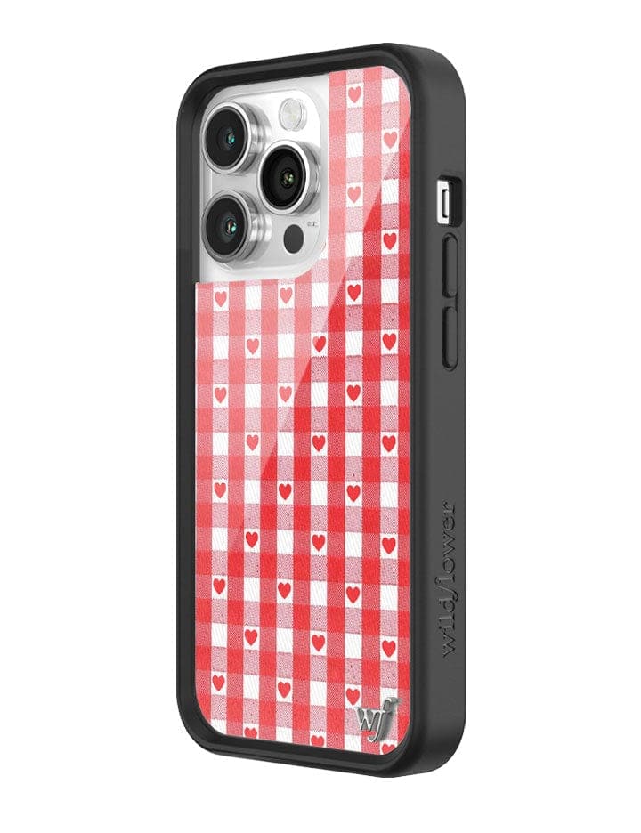 Red Gingham Hearts iPhone Case from Wildflower Cases