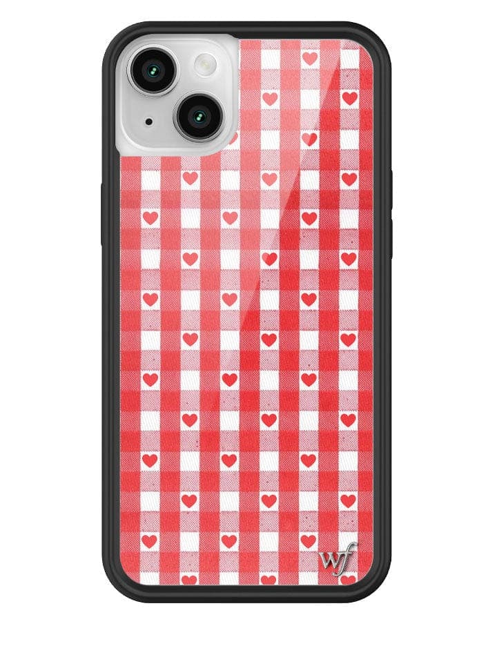 Red Gingham Hearts iPhone Case from Wildflower Cases