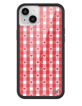 Red Gingham Hearts iPhone Case from Wildflower Cases