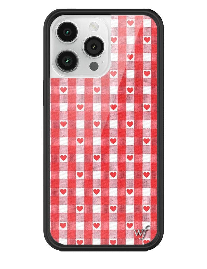 Red Gingham Hearts iPhone Case from Wildflower Cases