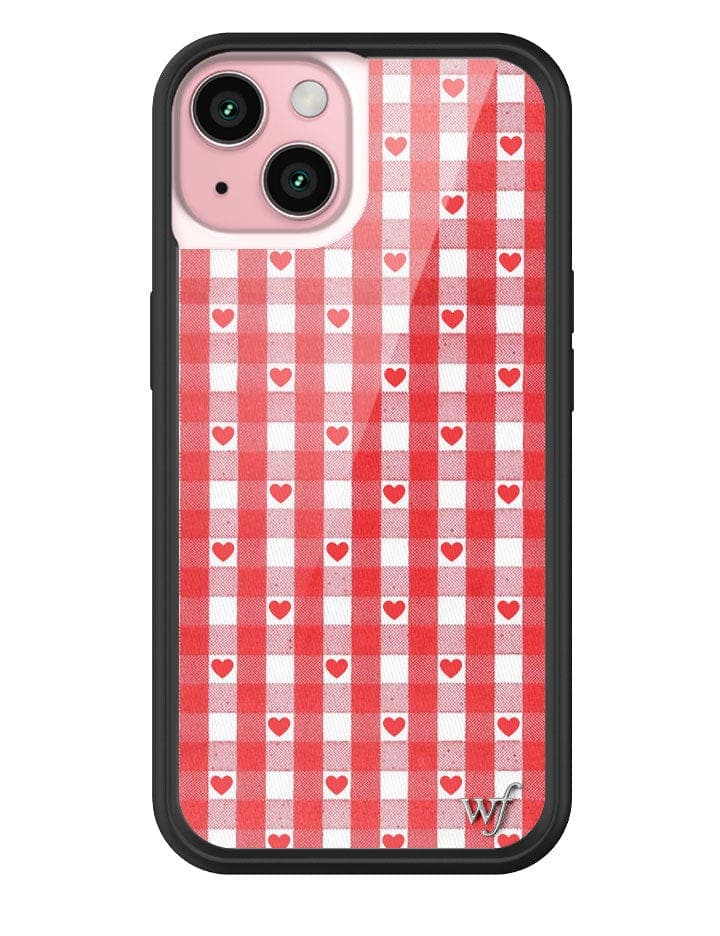 Red Gingham Hearts iPhone Case from Wildflower Cases
