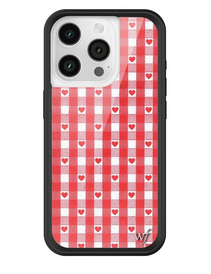 Red Gingham Hearts iPhone Case from Wildflower Cases