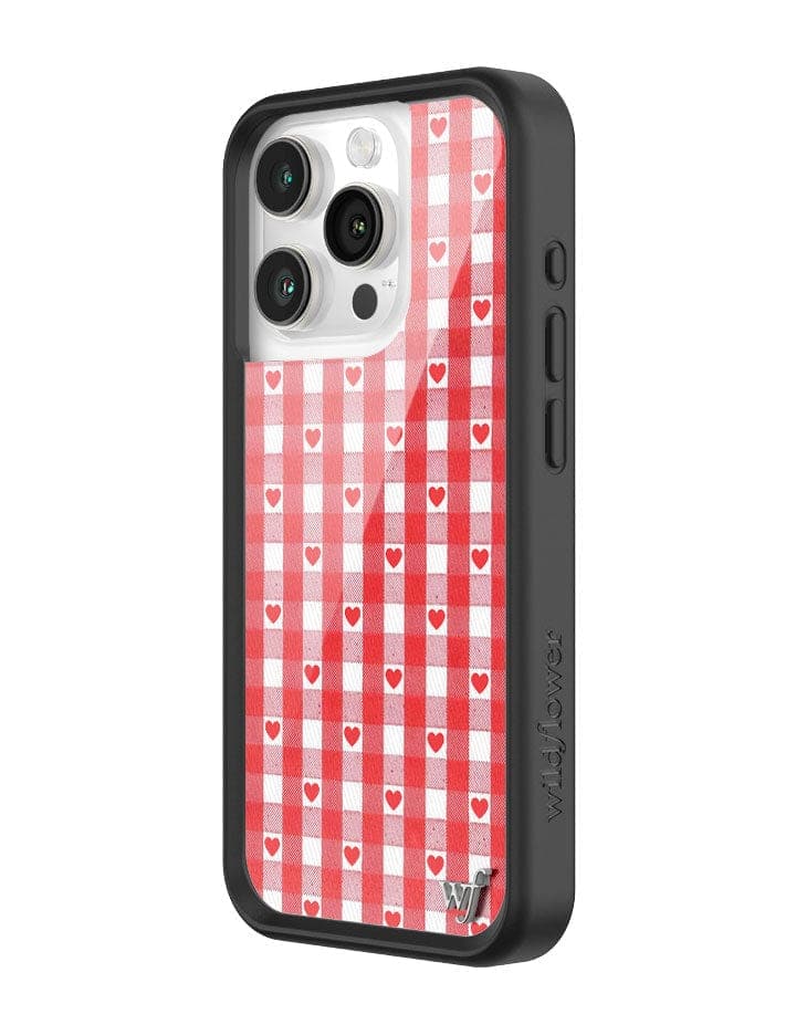 Red Gingham Hearts iPhone Case from Wildflower Cases