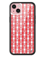 Red Gingham Hearts iPhone Case from Wildflower Cases